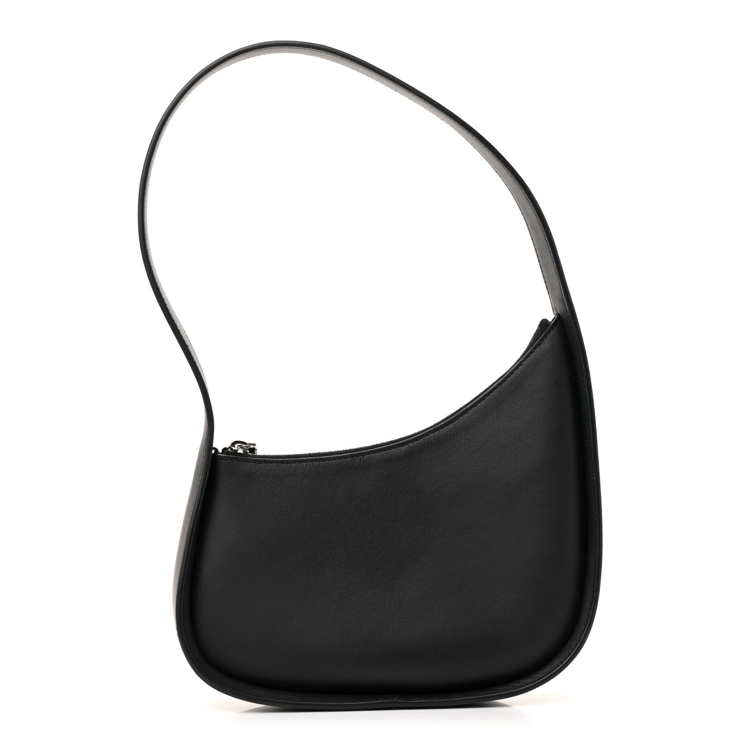 The Row Smooth Calfskin Half Moon Shoulder Bag Black 1 of 11