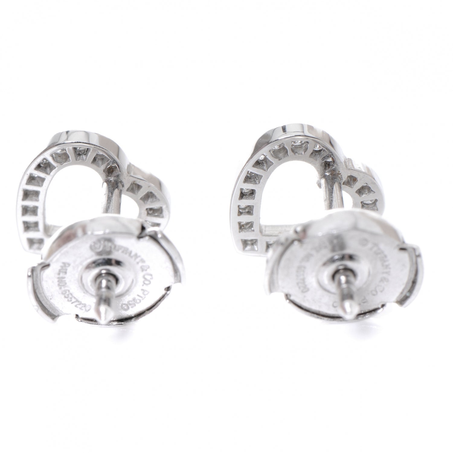 Tiffany Platinum Diamond Heart Earrings 3 of 4