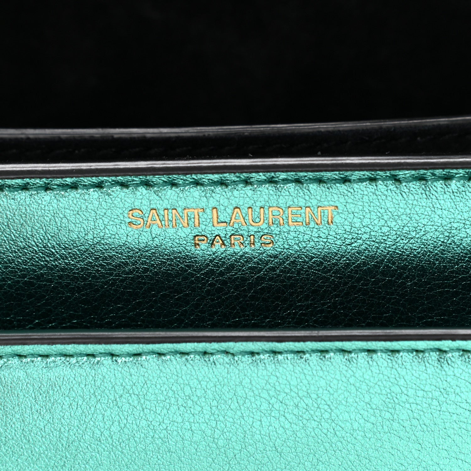 Saint Laurent Metallic Calfskin Small Monogram Sunset Chlorophille 7 of 11