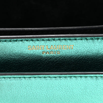 Saint Laurent Metallic Calfskin Small Monogram Sunset Chlorophille 7 of 11