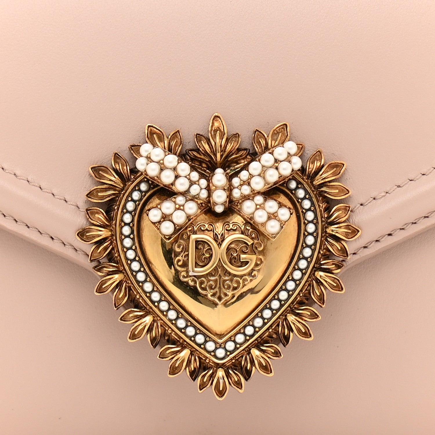 Dolce & Gabbana Agnello Vitello Devotion Belt Bag 95 38 Rosa Laminato 8 of 15