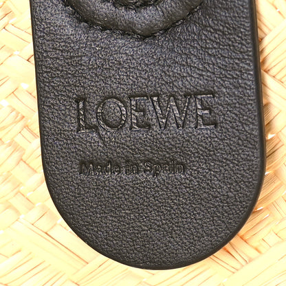 Loewe Calfskin Raffia Paulas Ibiza Small Anagram Basket Tote Bag Natural Black 6 of 12
