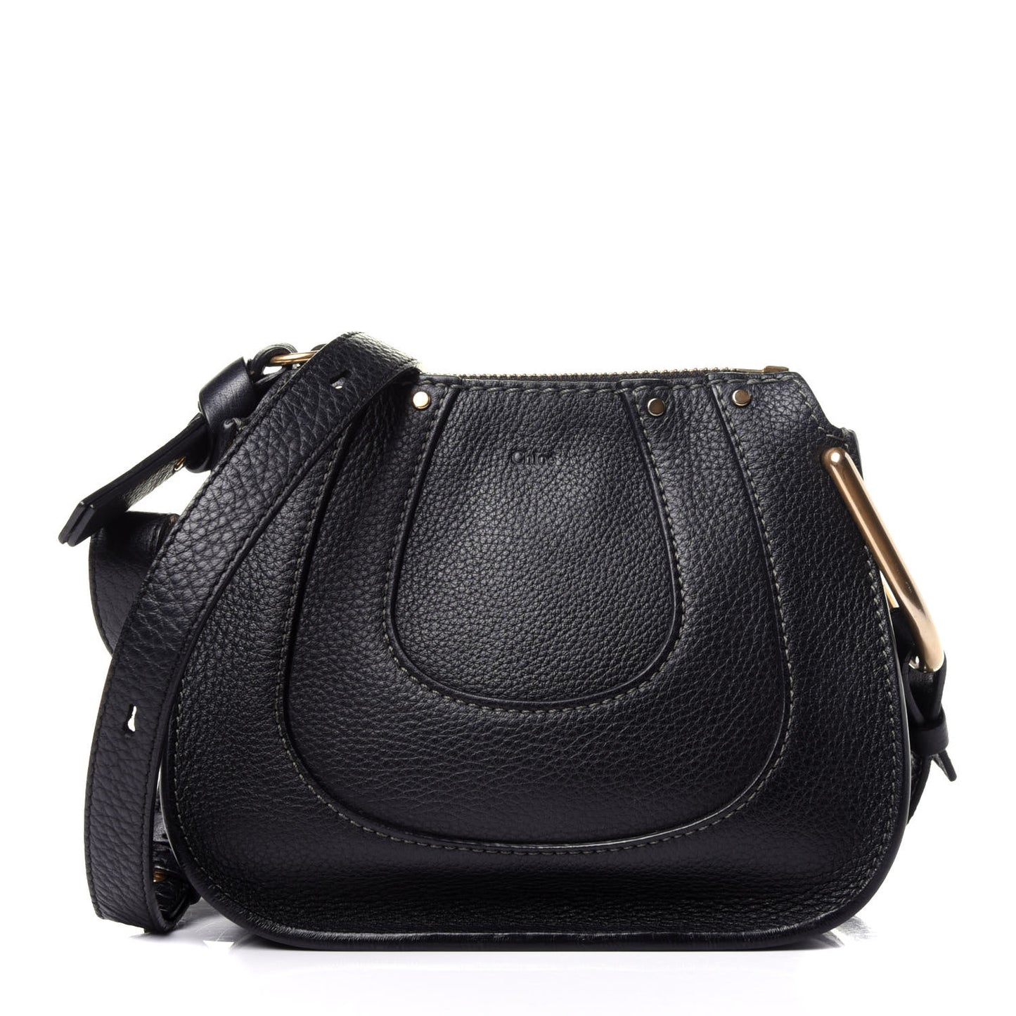 Grained Calfskin Nano Hayley Hobo Black