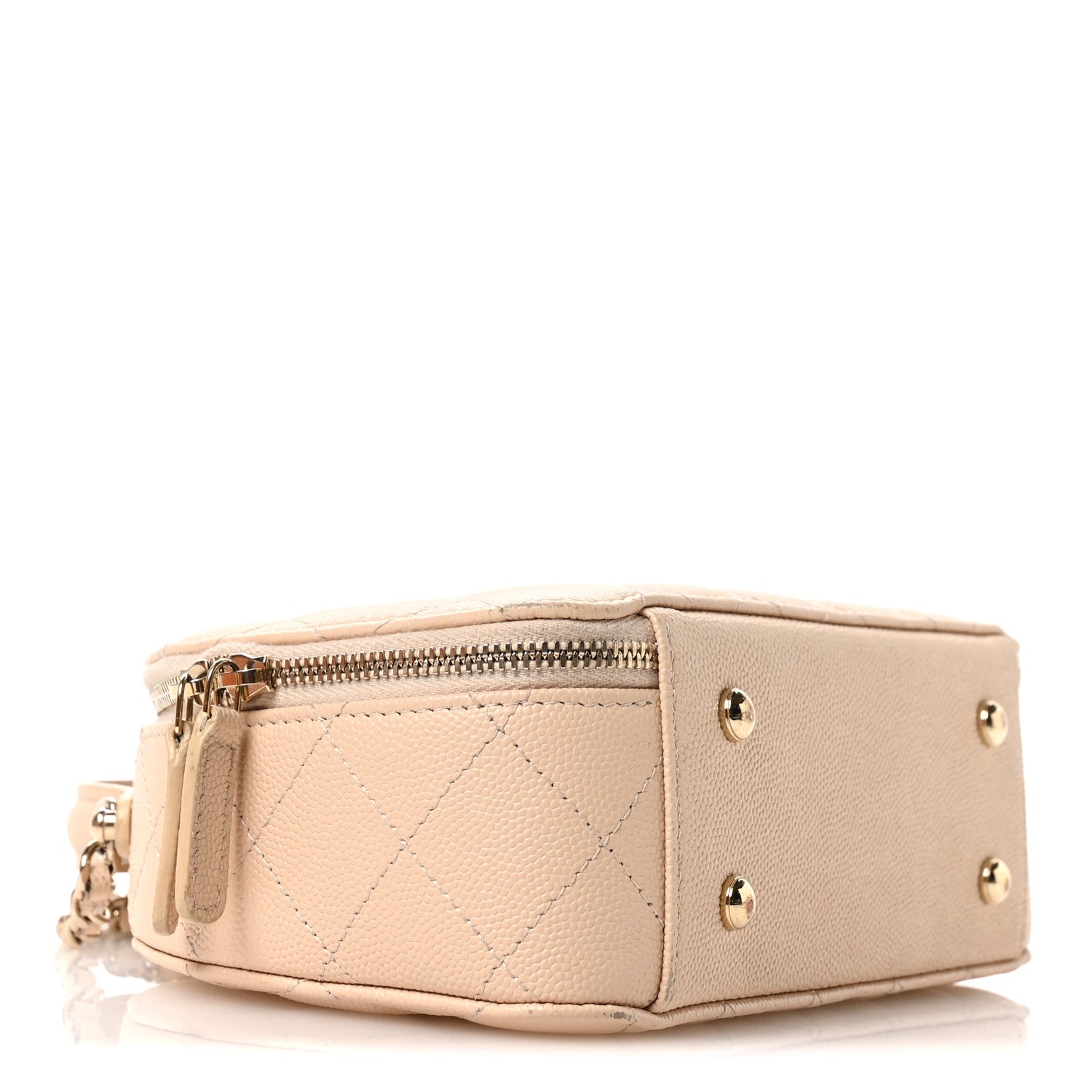 Chanel Caviar Quilted Top Handle Vanity Case Light Beige 4 of 11