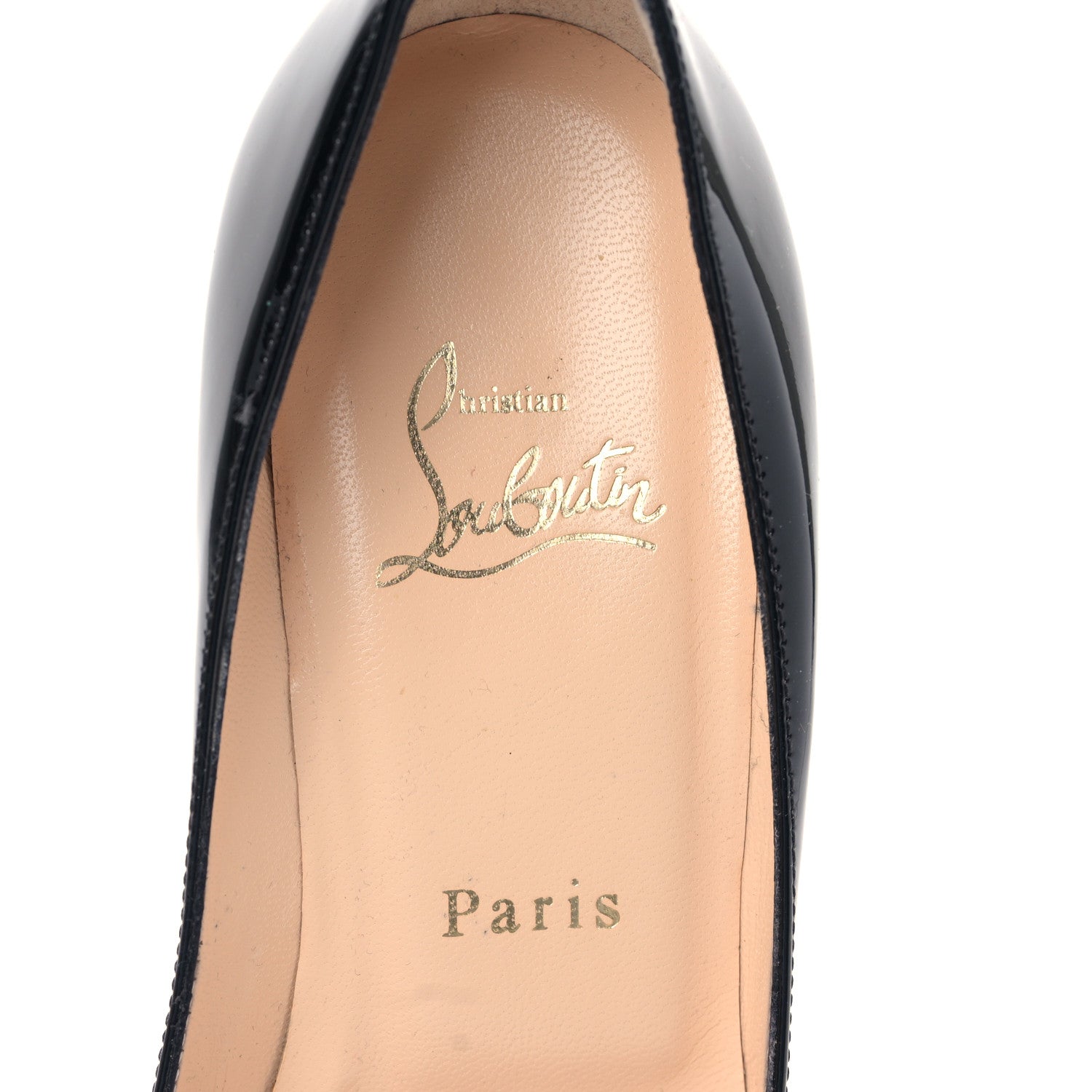 Christian Louboutin Patent Calfskin Mater Claude 85 Peep Toe Pumps 37.5 Black 7 of 8