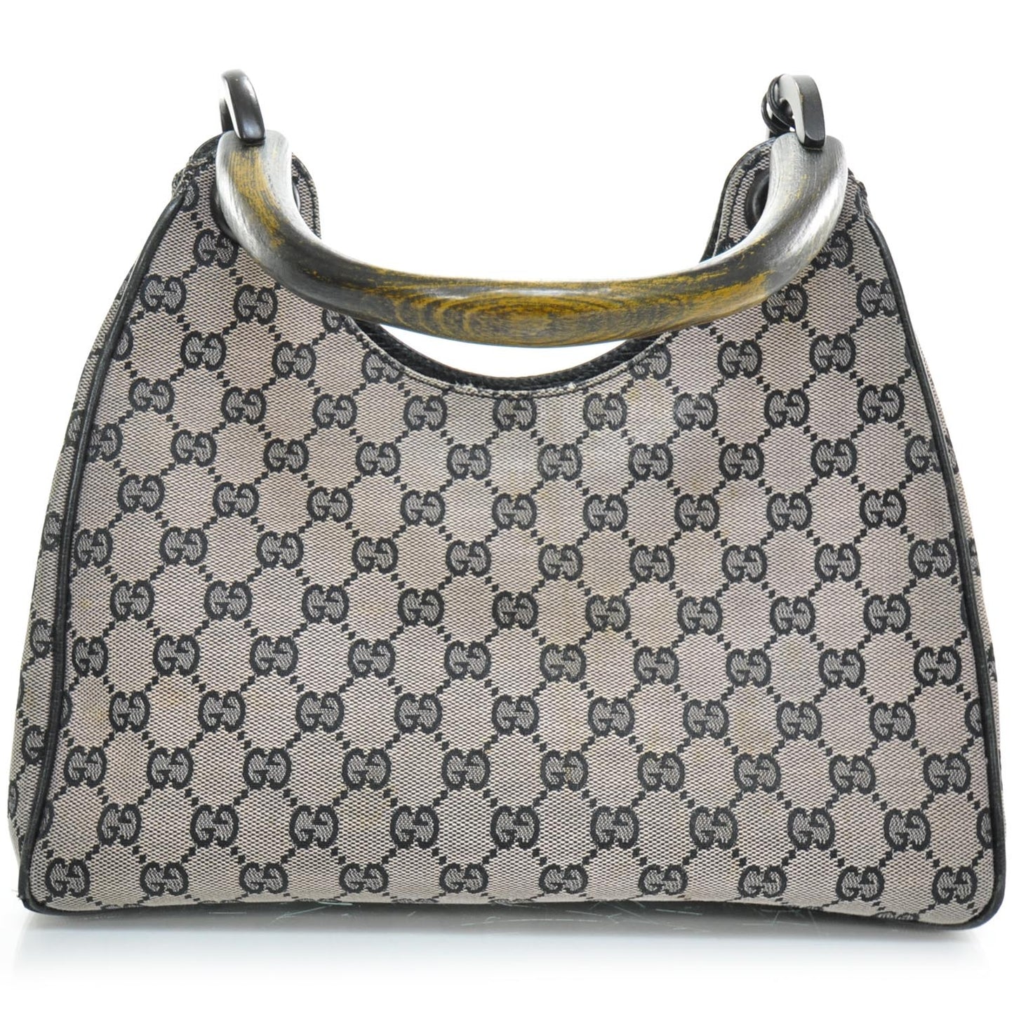 Monogram Wooden Handle Shoulder Bag