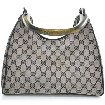 Gucci Monogram Wooden Handle Shoulder Bag 4 of 9