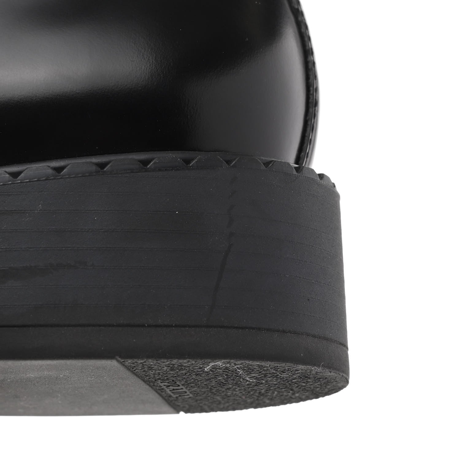 Prada Spazzolato Metal Triangle Logo 50mm Loafers 37 Black 9 of 10