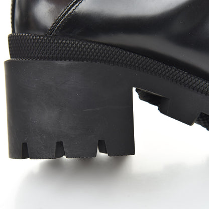 Gucci Calfskin Womens Sylvie Web Lace Up Combat Boots 37 Black 8 of 10