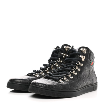 Gucci Guccissima Web High Top Sneakers 7 Black 3 of 8