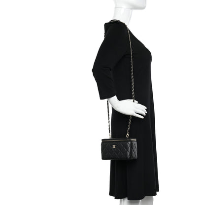 Chanel Caviar Quilted Small Vanity Case With Chain Black 2 of 11