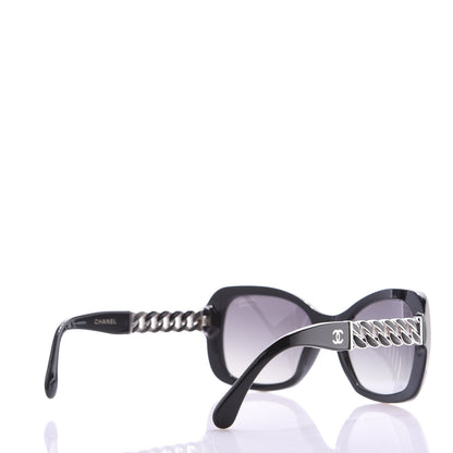 Chanel Acetate Metal Polarized Chain Square Sunglasses 5305 Black 3 of 7