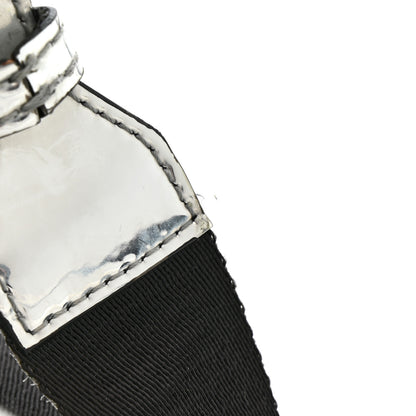 Off-White Patent Mirror Binder Clip Camera Belt Bag Silver 14 of 14