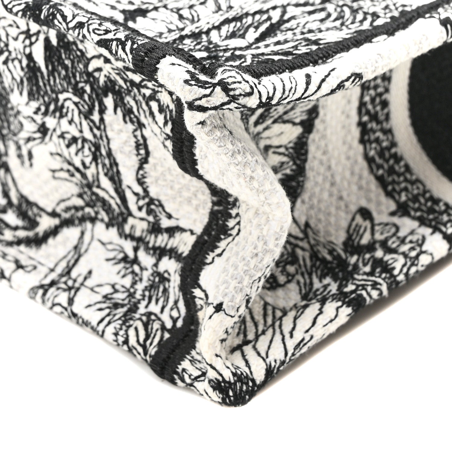 Christian Dior Canvas Toile de Jouy Voyage Embroidered Mini Book Tote Phone Bag White Black 10 of 10
