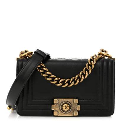 Chanel Glazed Calfskin Small Boy Flap Black 1 of 16