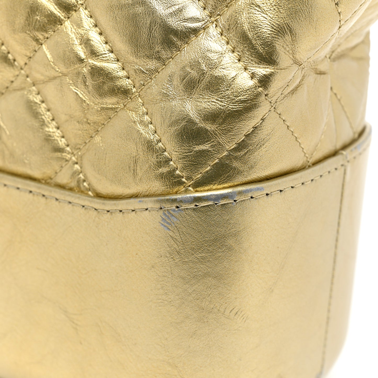 Metallic Lambskin Calfskin Quilted Medium Gabrielle Hobo Gold