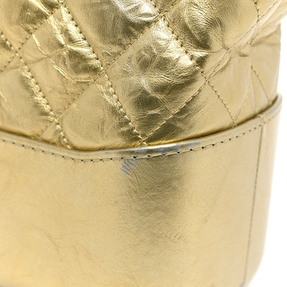 Chanel Metallic Lambskin Calfskin Quilted Medium Gabrielle Hobo Gold 18 of 20