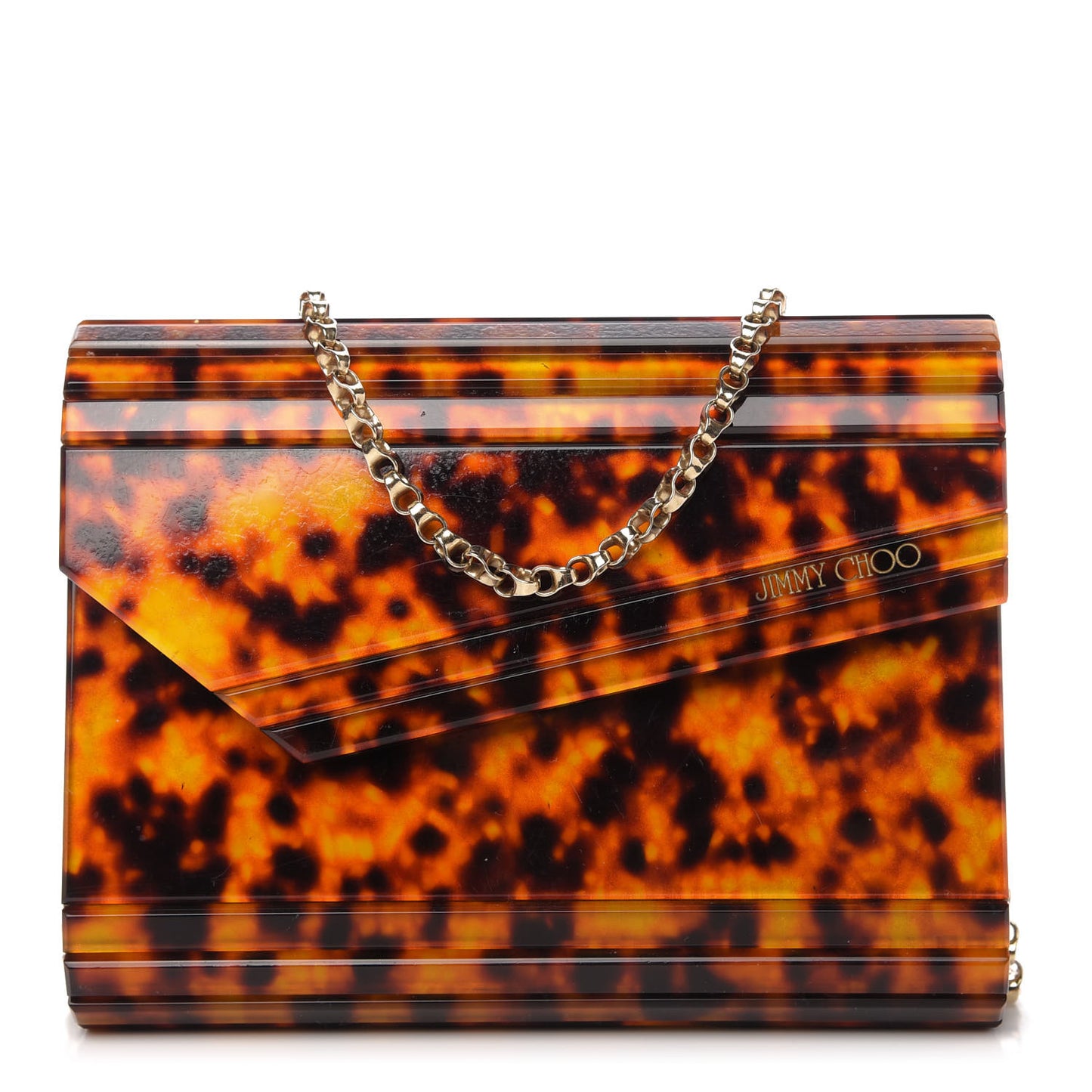 Acrylic Tortoiseshell Candy Clutch Brown
