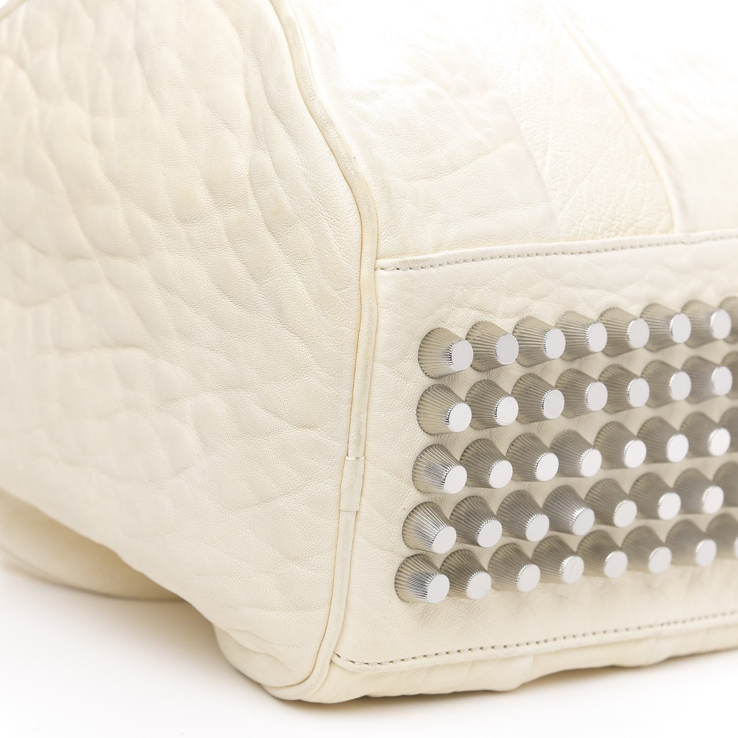 Alexander Wang Pebbled Lambskin Rocco Bone Silver Hardware 7 of 13
