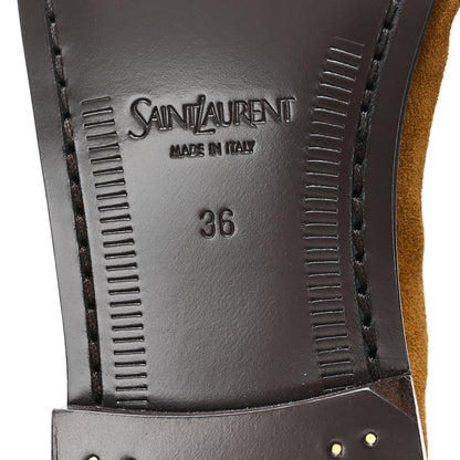 Saint Laurent Suede Le Loafer 15 Penny Slippers 36 Cuoio 7 of 10