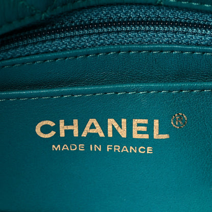 Chanel Shearling Lambskin Quilted Flap Green 5 of 9