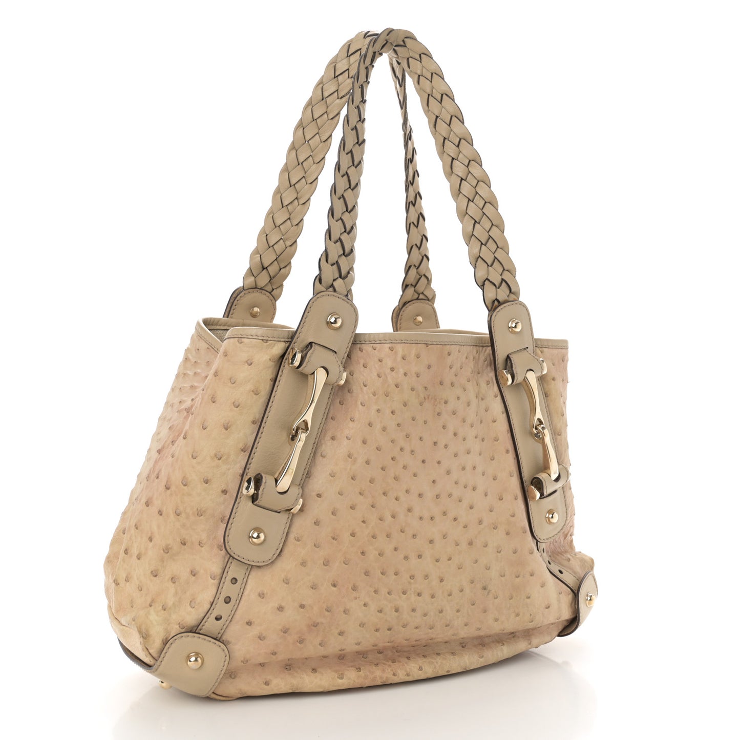 Ostrich Small Pelham Shoulder Bag Beige