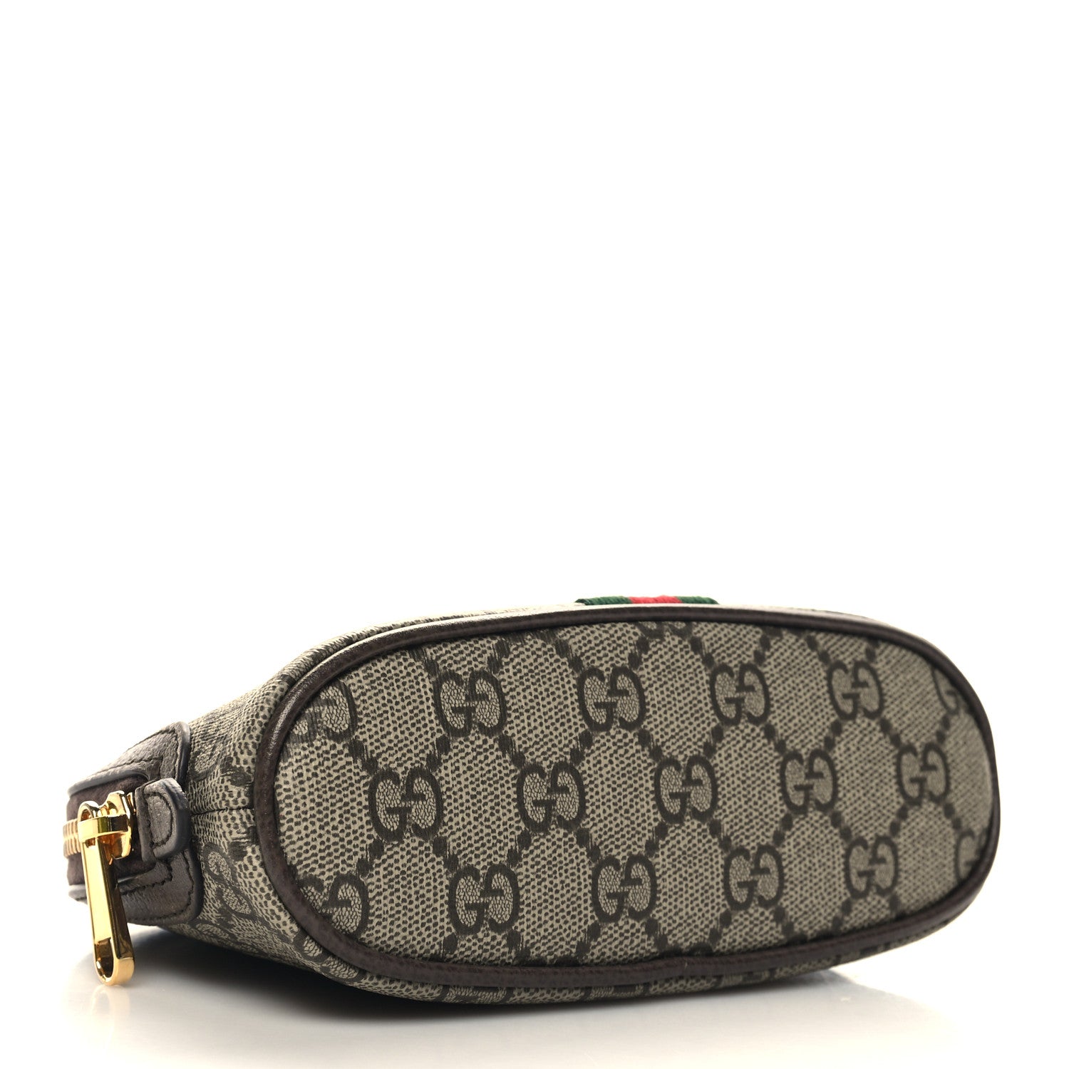 Gucci GG Supreme Monogram Textured Calfskin Web Medium Ophidia Cosmetic Case Beige Ebony New Acero 4 of 11