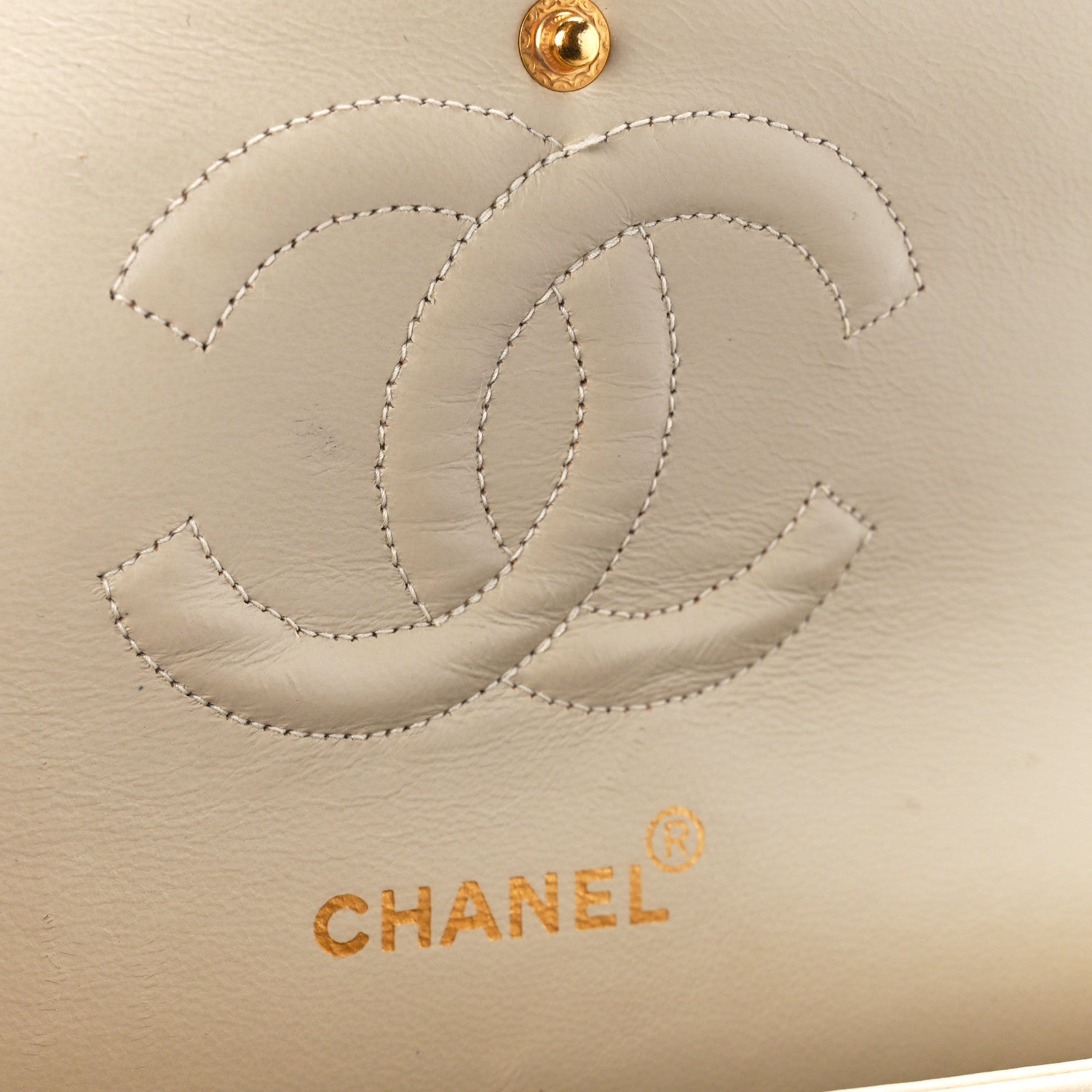 Chanel Lambskin Quilted Medium Double Flap Beige 6 of 11