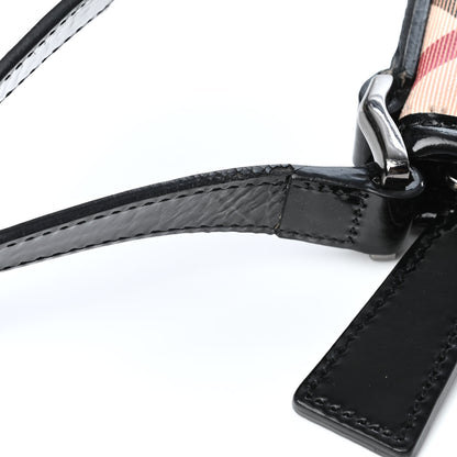Burberry Patent Nova Check Dryden Crossbody Bag Black 5 of 5