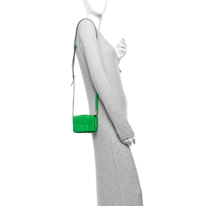 Bottega Veneta Lambskin Maxi Intrecciato Extra Mini Cassette Crossbody Bag Parakeet 2 of 10