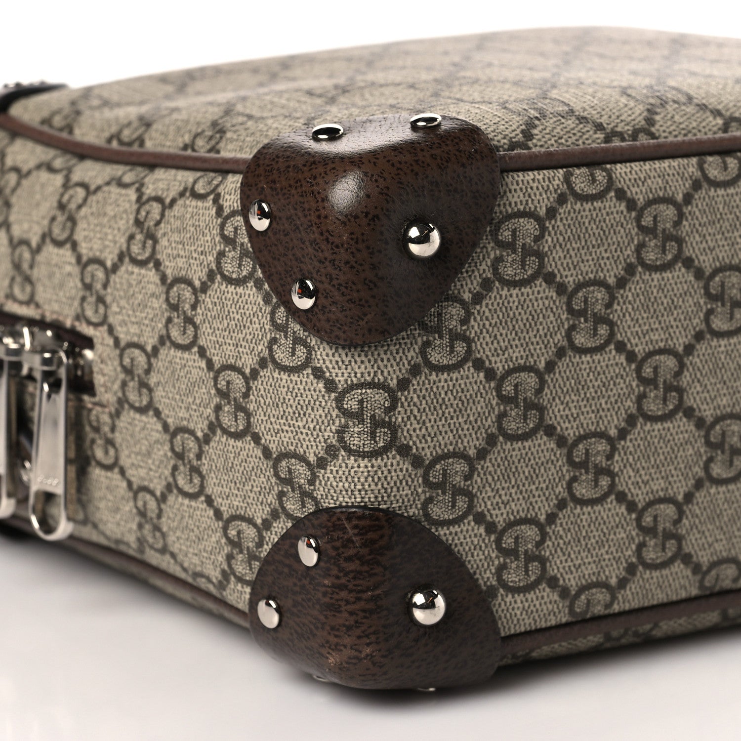 Gucci GG Supreme Monogram Textured Calfskin Square Messenger Bag Beige Ebony New Acero 8 of 9