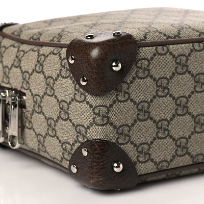 Gucci GG Supreme Monogram Textured Calfskin Square Messenger Bag Beige Ebony New Acero 8 of 9