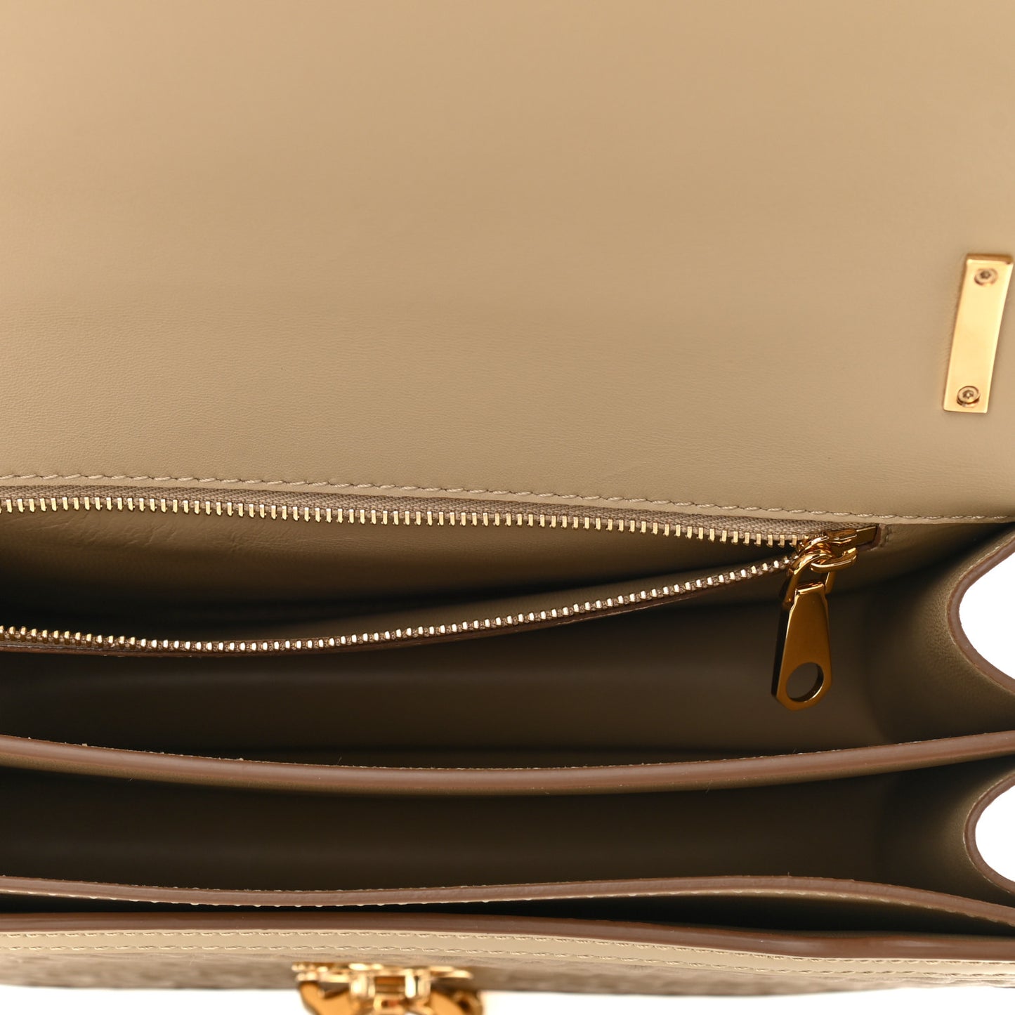 Calfskin Monogram Embossed Medium TB Chain Bag Honey