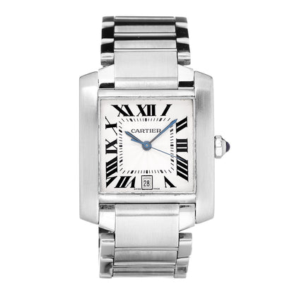 Cartier Stainless Steel 28mm Tank Francaise Automatic Watch 1 of 6