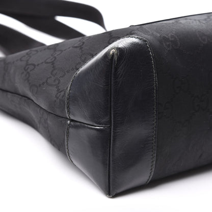 Gucci Nylon Monogram Calfskin Large Tote Bag Black 5 of 13