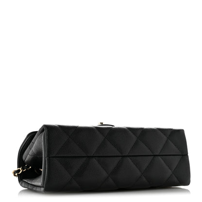 Chanel Caviar Quilted Retro Mini Twist Top Handle Clutch Flap Black 4 of 12