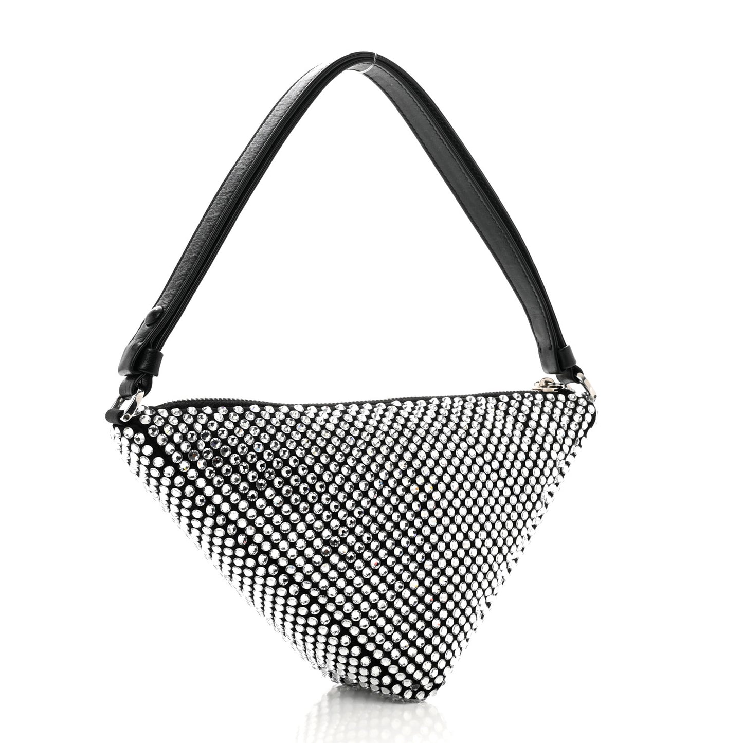 Satin Crystal Triangle Pouch Cristal
