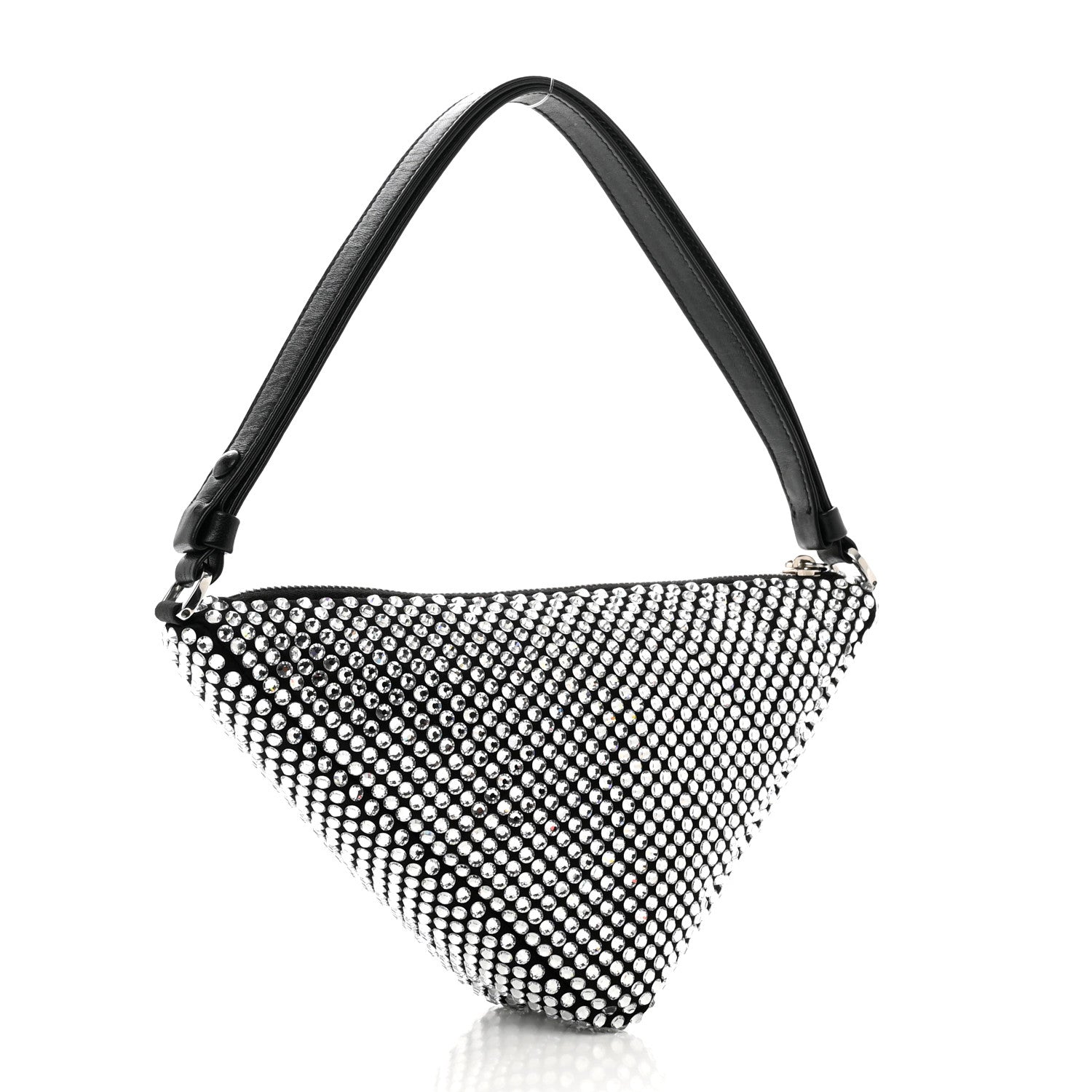 Prada Satin Crystal Triangle Pouch Cristal 3 of 9