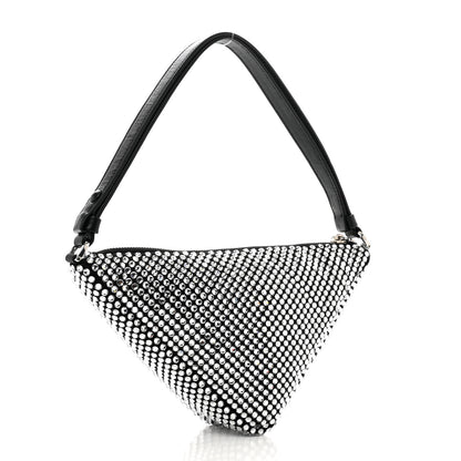 Prada Satin Crystal Triangle Pouch Cristal 3 of 9