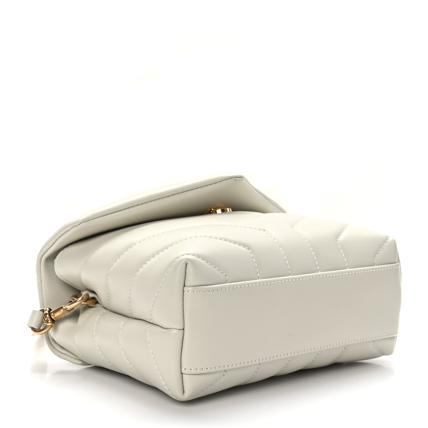 Saint Laurent Calfskin Y Quilted Monogram Toy Loulou Crossbody Bag Crema Soft 4 of 11