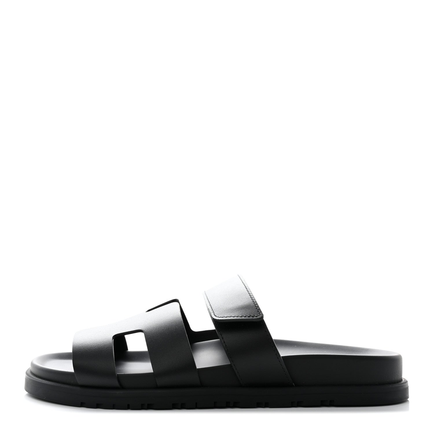 Hermes Calfskin Womens Chypre Sandals 39 Black 1 of 12