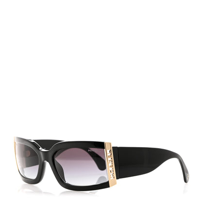 Chanel Acetate Rectangle Sunglasses 71546 Black 1 of 9