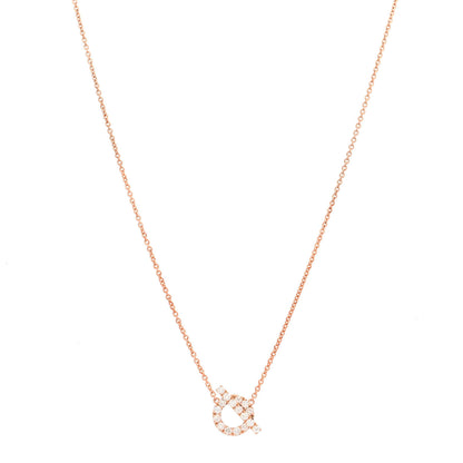 Hermes 18K Rose Gold Diamond Finesse Pendant Necklace 1 of 6