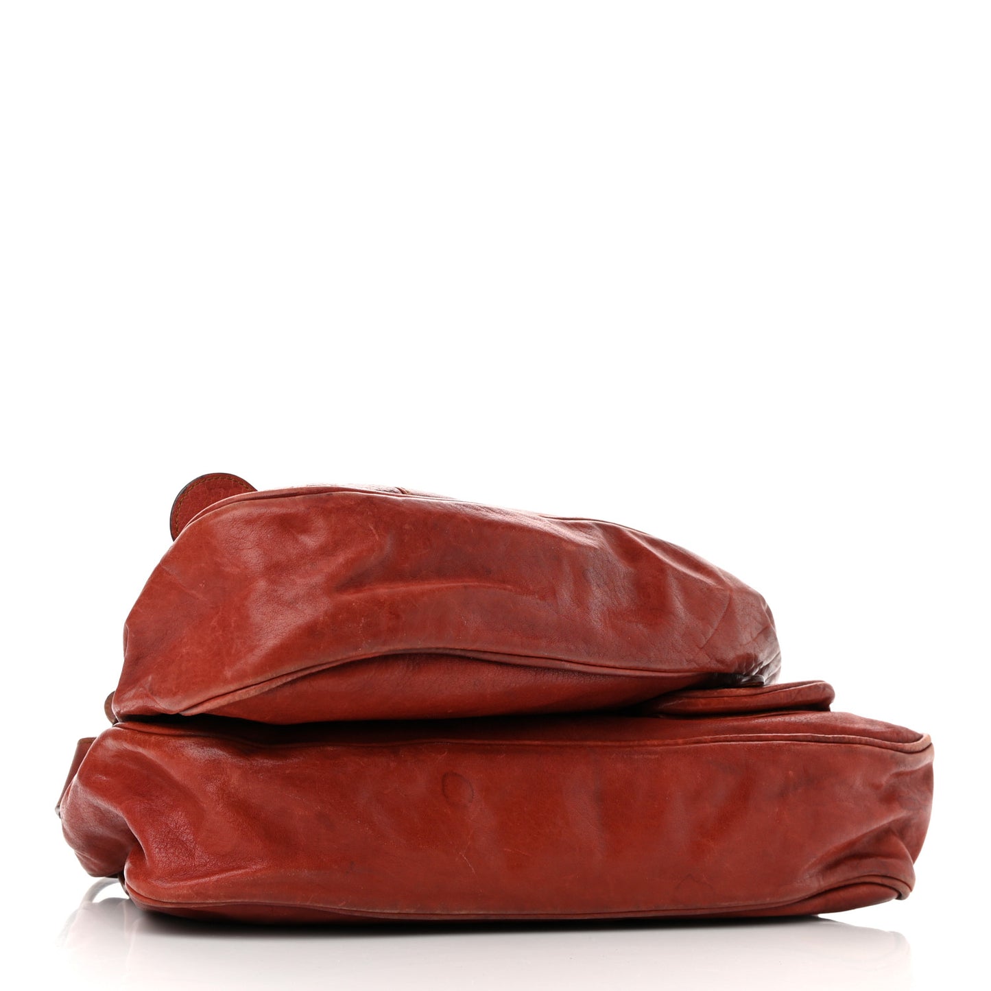 Calfskin Medium Gaucho Double Saddle Bag Red