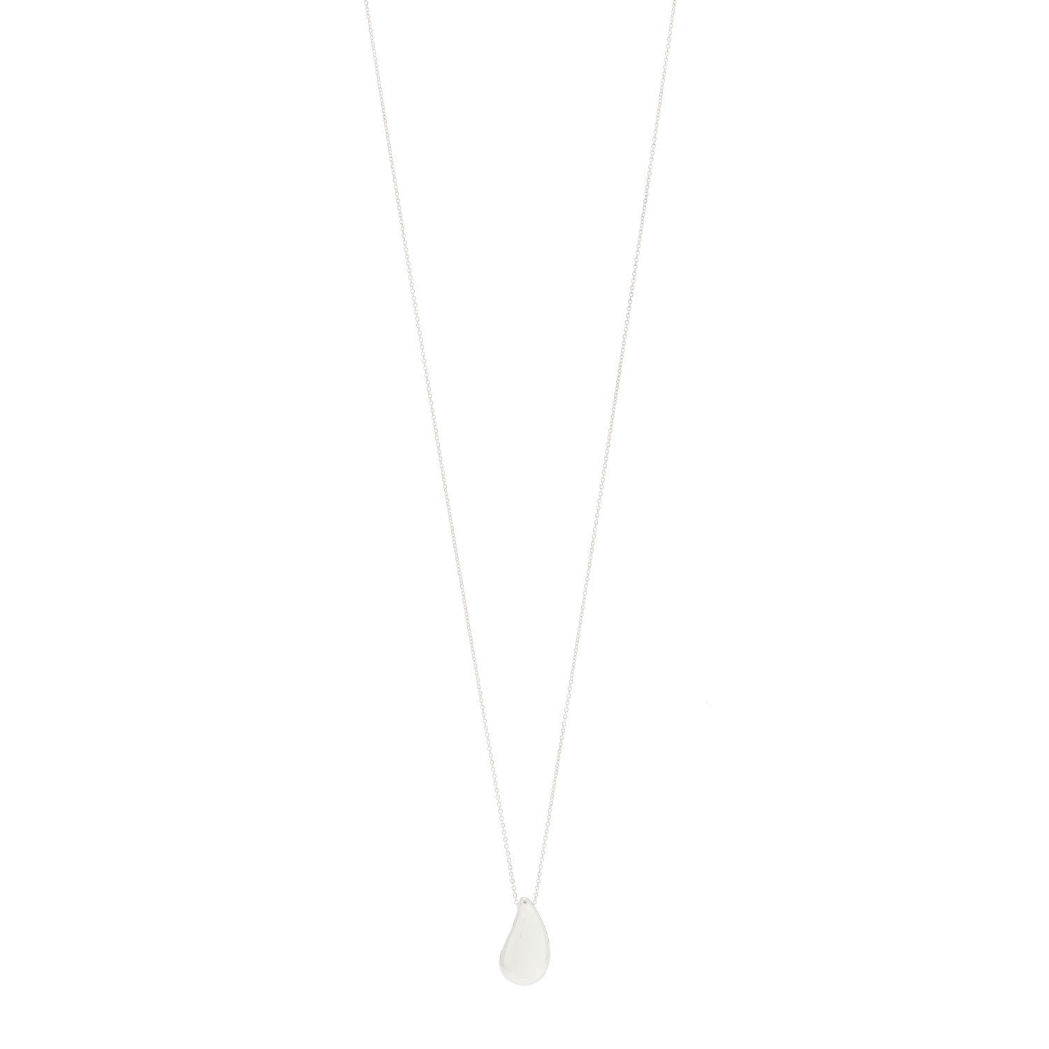 Tiffany Sterling Silver 22mm Elsa Peretti Teardrop Pendant Necklace 2 of 5