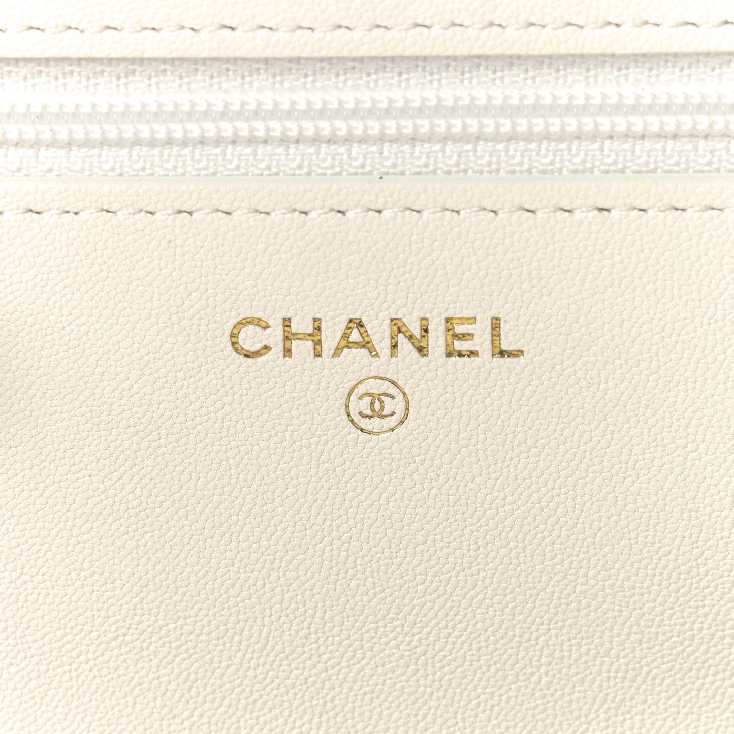 Goatskin Quilted Chanel 19 Wallet On Chain WOC White