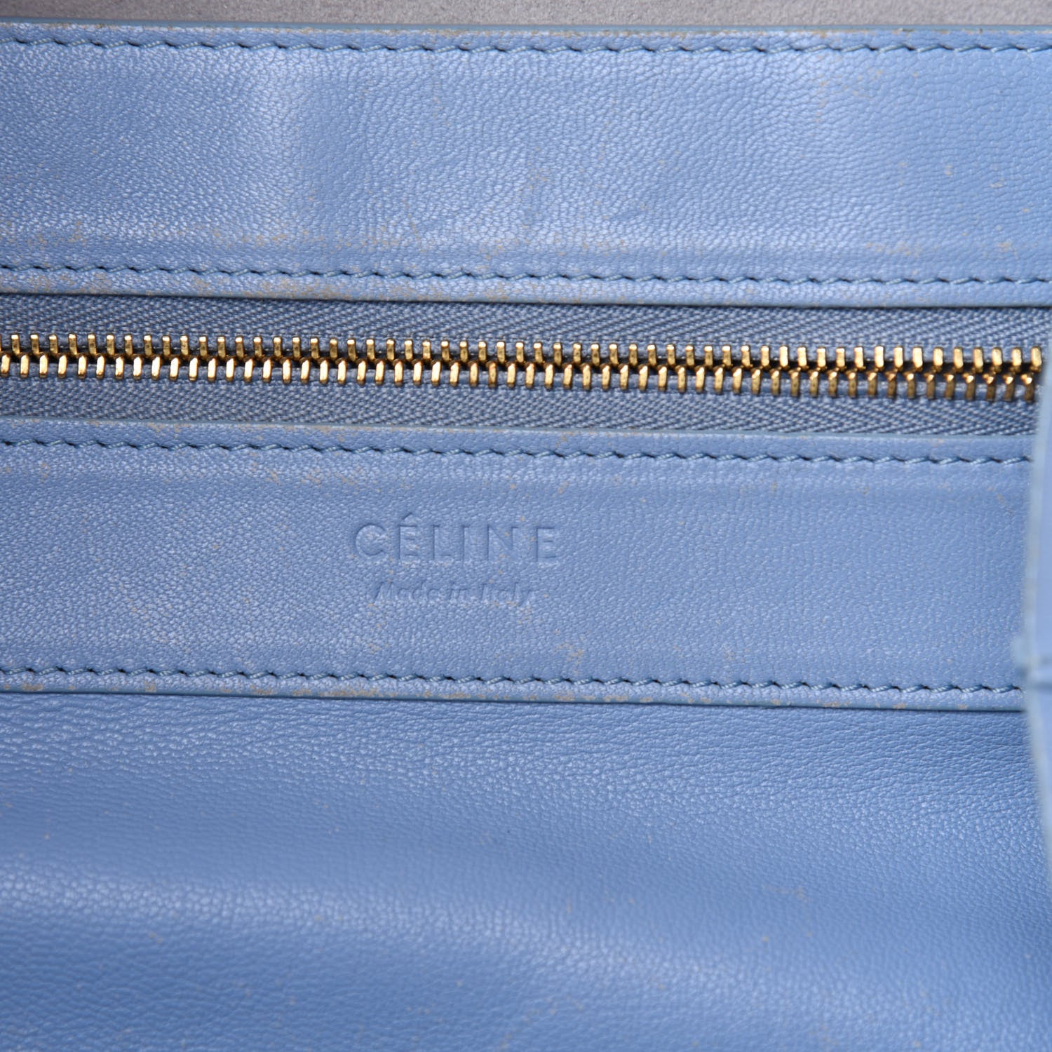 Celine Lambskin Horizontal Bi-Color Cabas Black Glacier 6 of 16