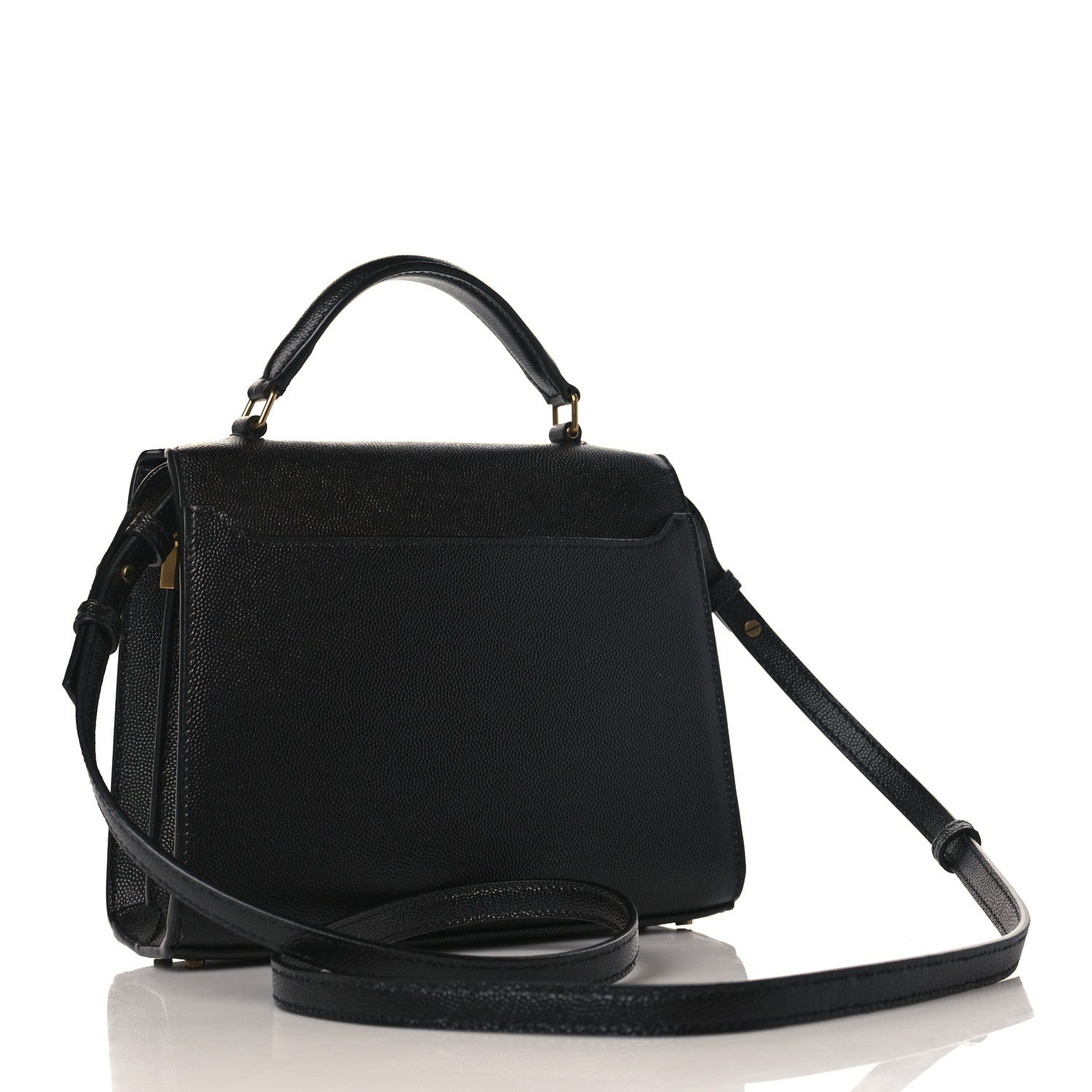 Saint Laurent Grain de Poudre Mini Classic Monogram Cassandra Top Handle Black 3 of 8