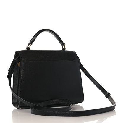 Saint Laurent Grain de Poudre Mini Classic Monogram Cassandra Top Handle Black 3 of 8