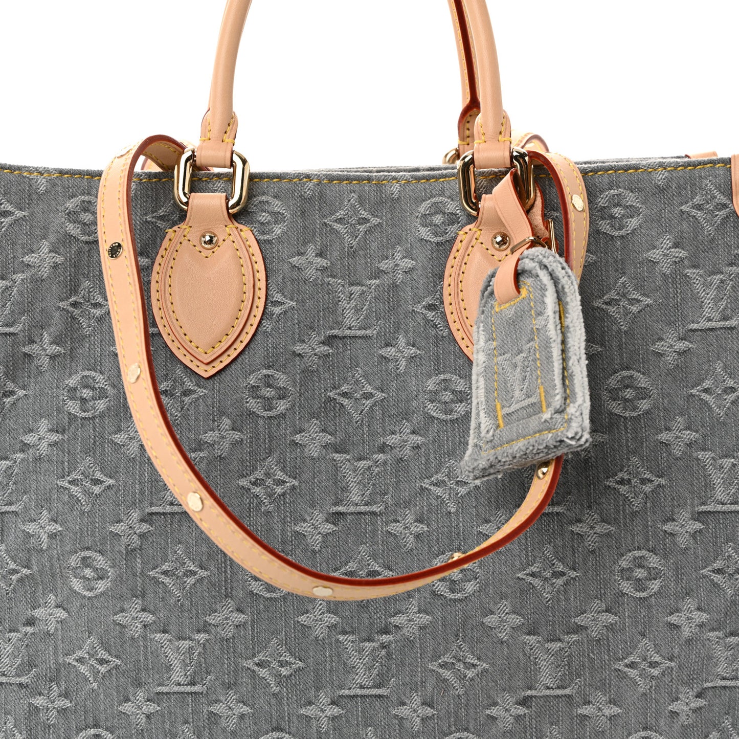 Monogram Denim Onthego MM Washed Grey